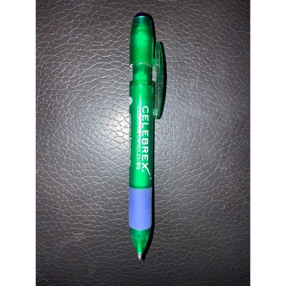 Celebrex Pfizer Green Blue Ballpoint Pen Collectible Pharmacy Advertising